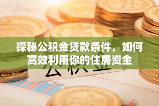 孙吴探秘公积金贷款条件，如何高效利用你的住房资金